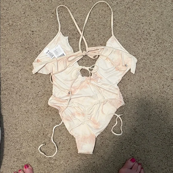 Blue Life women’s One Piece Swimsuit - Cream and Pink - Picture 3 of 5